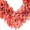 14" Salmon Pink Valentine's Day Wooden Floral Heart Wreath